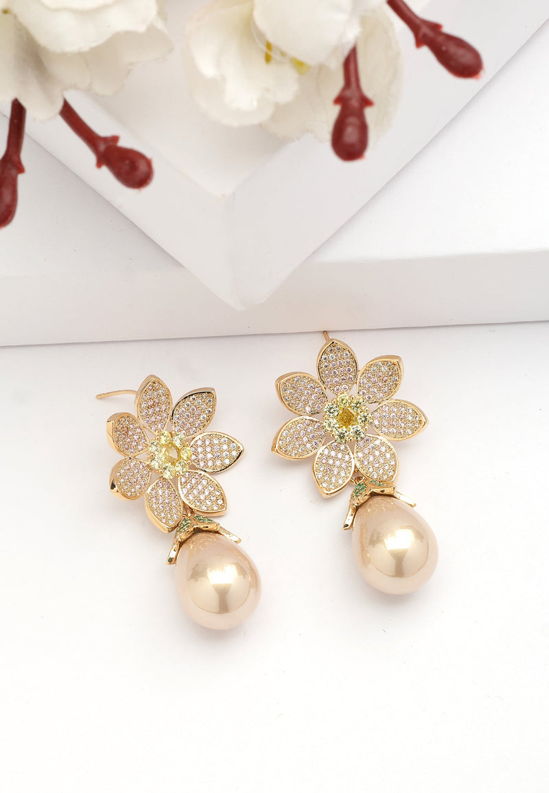 Diva Dainty Floral Drop Earrings