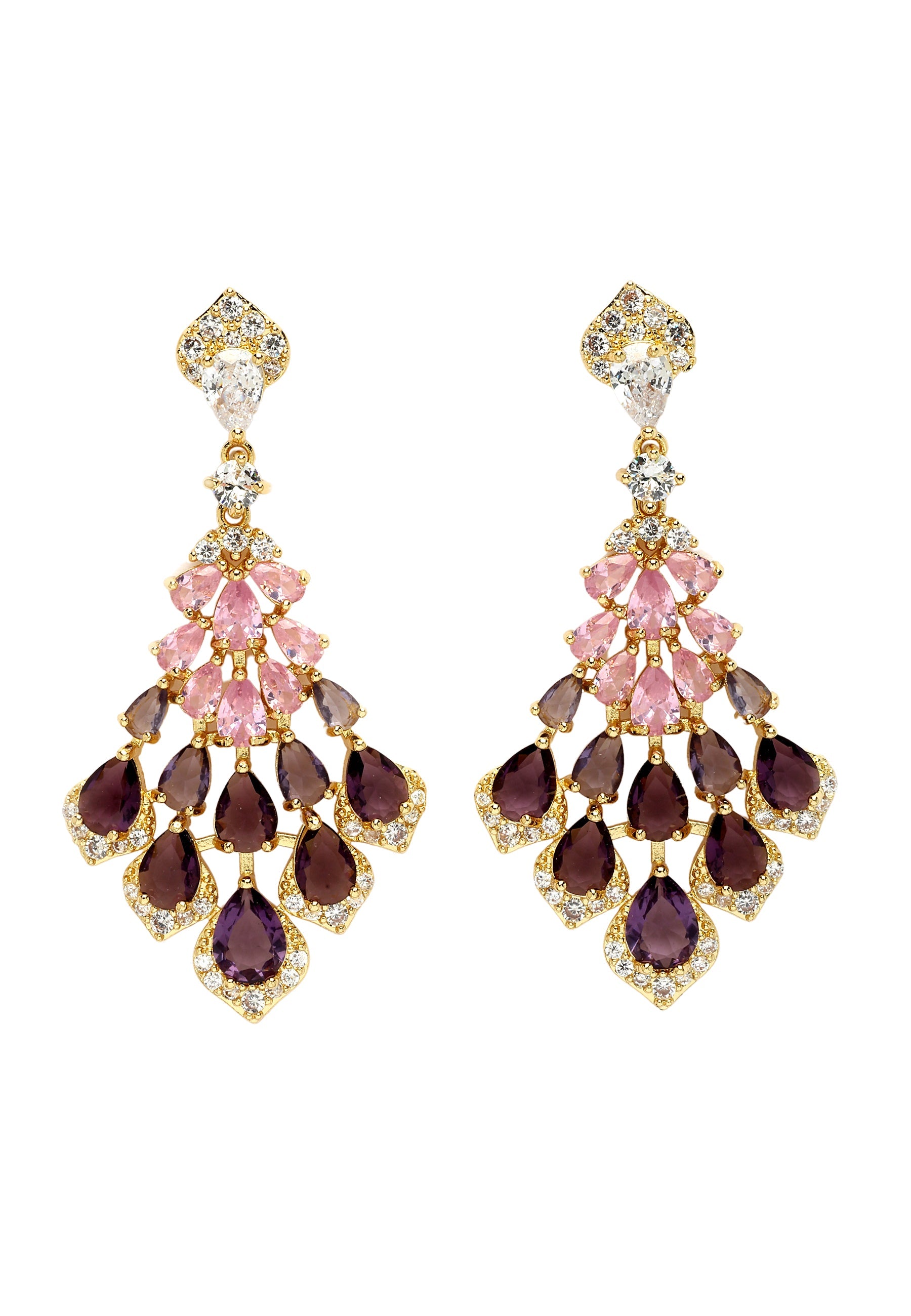 Diva Peacock Feather Dangle Earrings