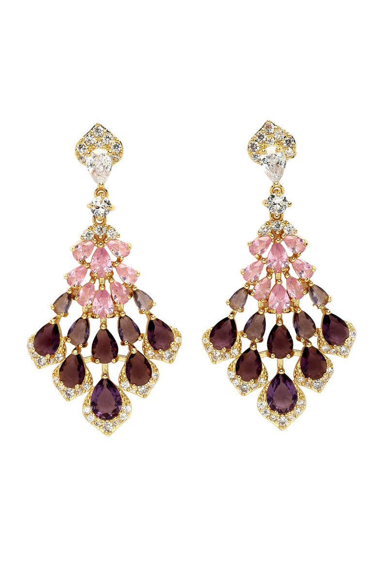 Diva Peacock Feather Dangle Earrings