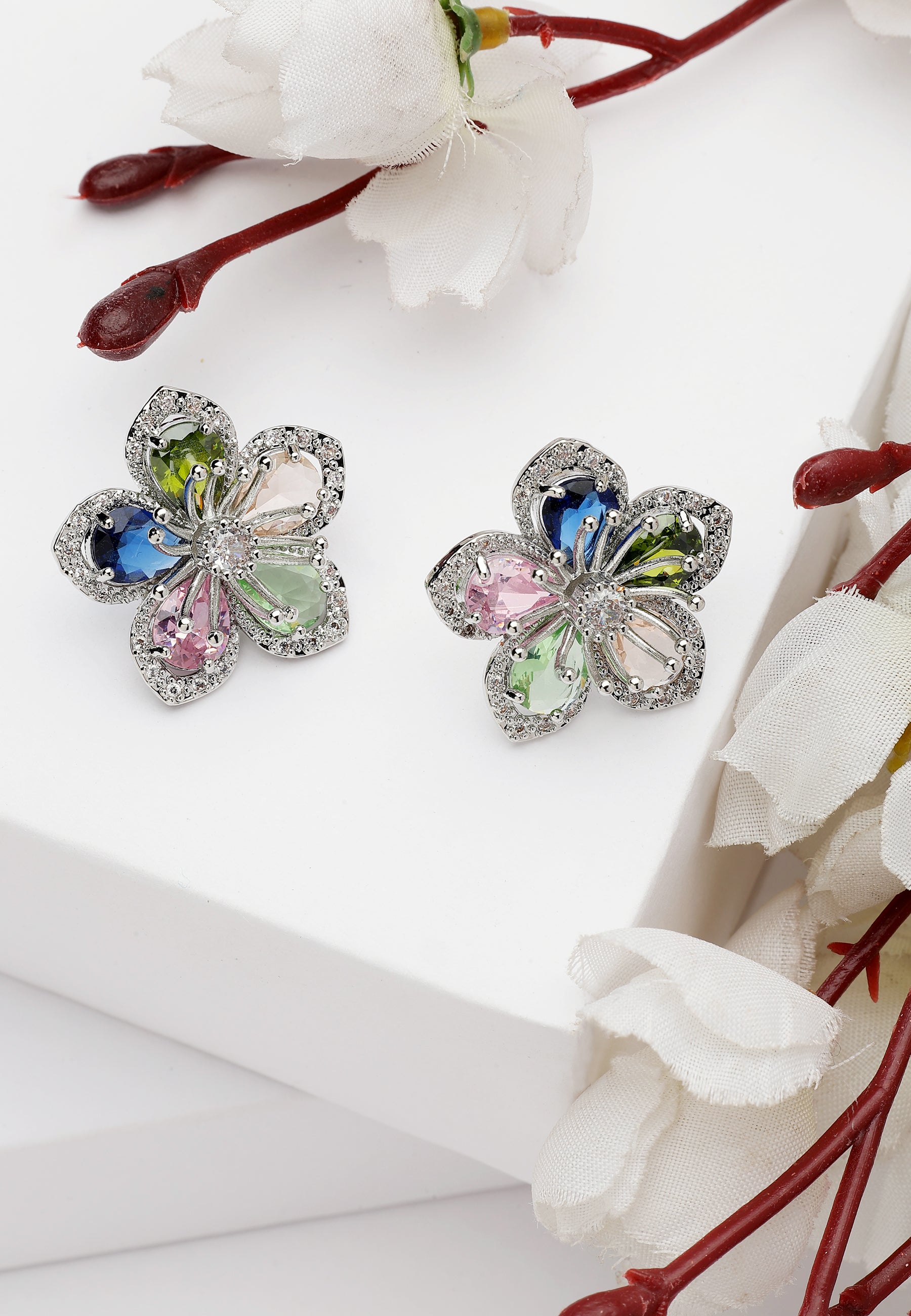 Diva Flower Stud Earrings