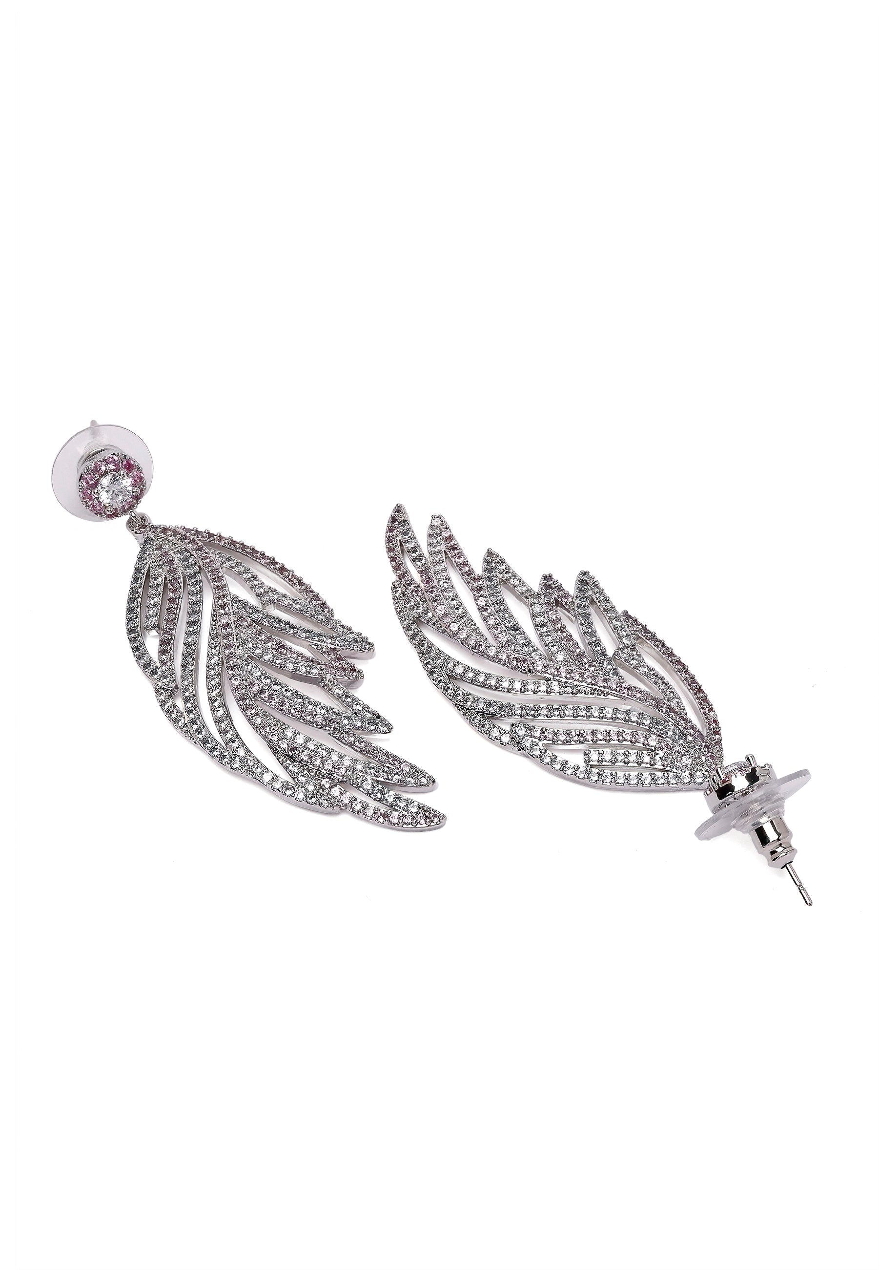 Diva Leaf Shaped Western Drop Earrings