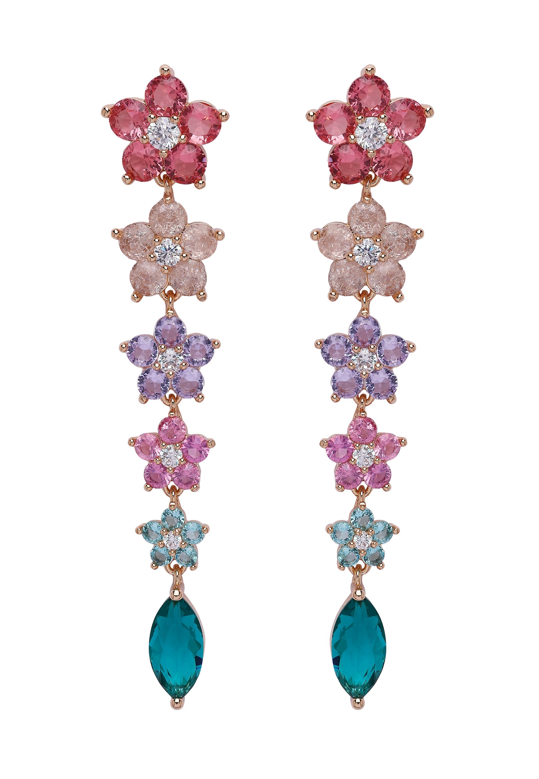 Diva Floral Long Drop Earrings
