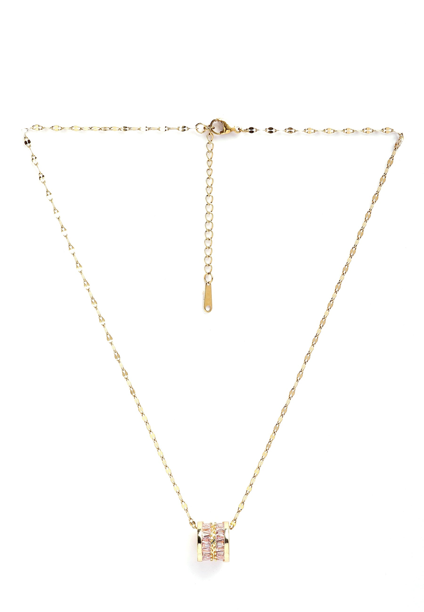 Elegant Cylinder Inlaid Chain Necklace