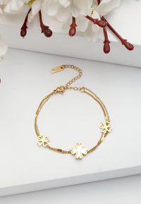 Diva Double Layered Floral Chain Bracelet