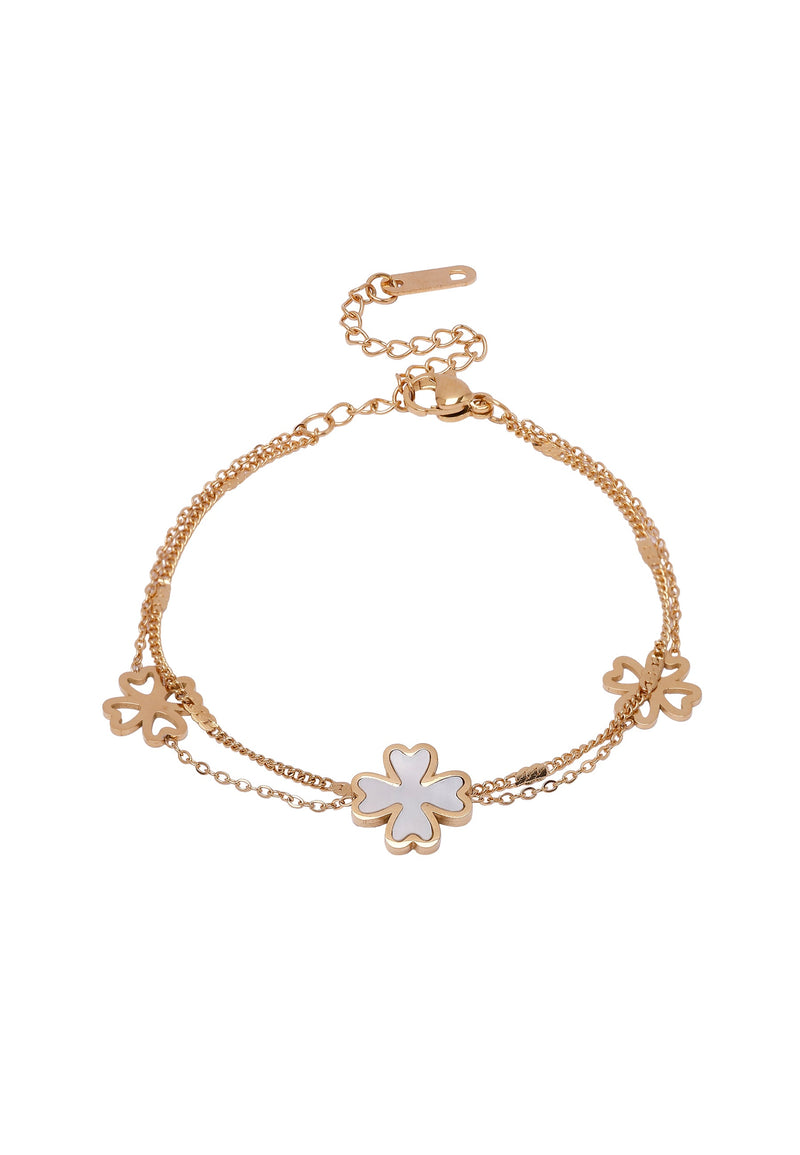 Diva Double Layered Floral Chain Bracelet
