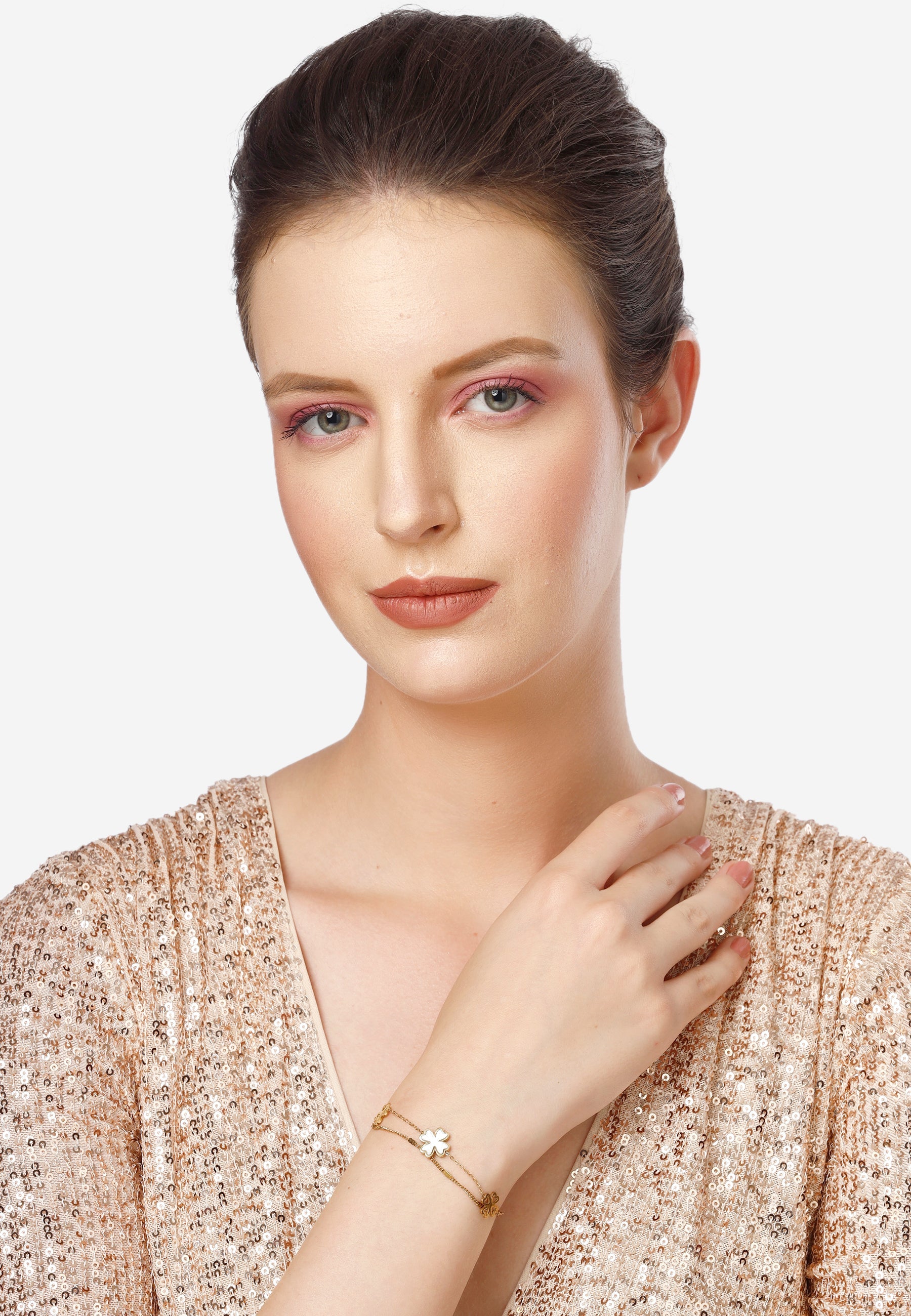 Diva Double Layered Floral Chain Bracelet