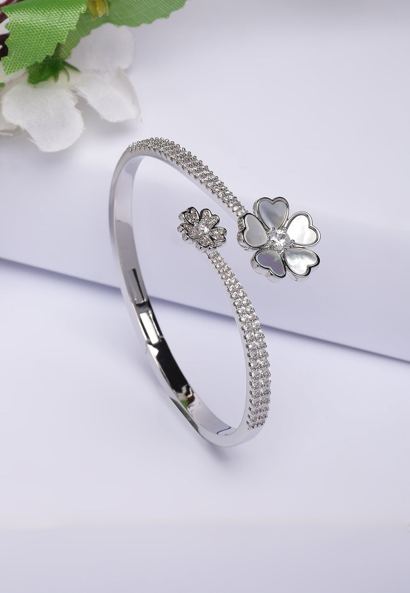 Diva Dainty MOP Flower Cuff Bracelet