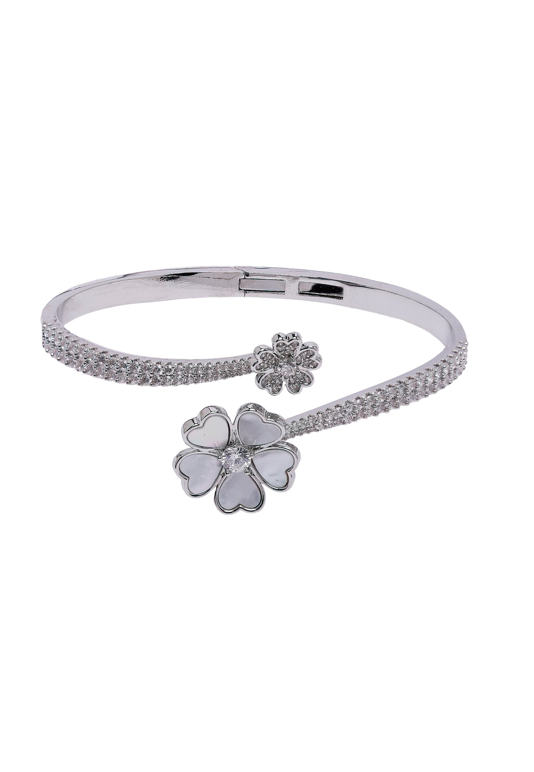 Diva Dainty MOP Flower Cuff Bracelet