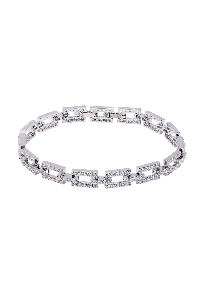 Diva Hollow Rectangle Chain Bracelet