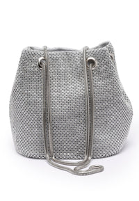 Silver-toned Shimmery Shoulder Clutch