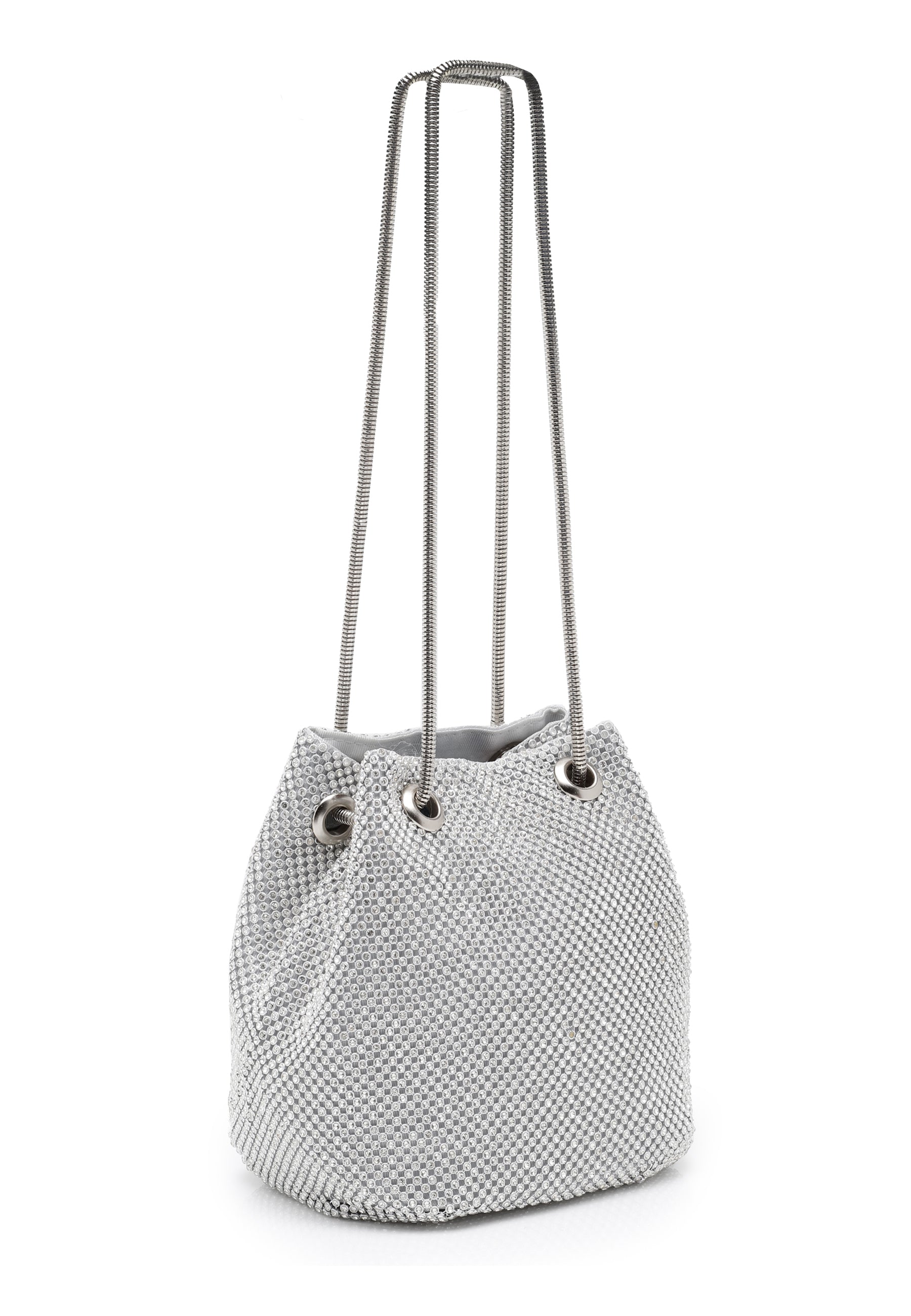 Silver-toned Shimmery Shoulder Clutch