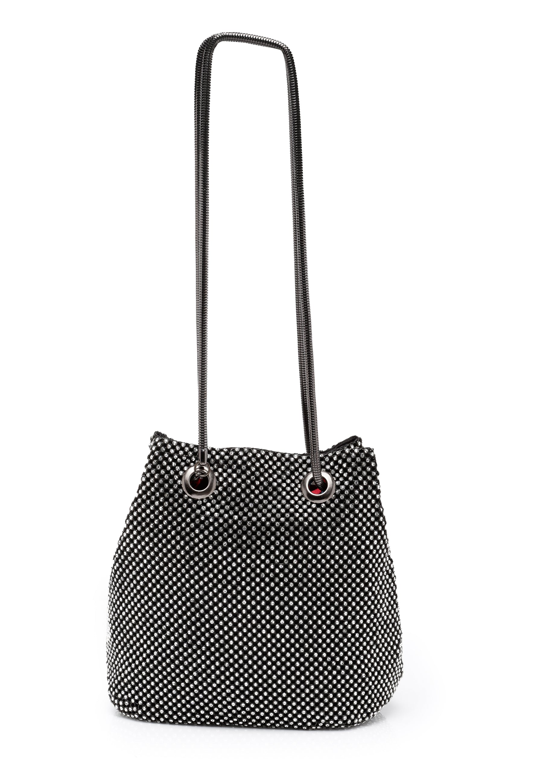 Black Shimmery Shoulder Clutch