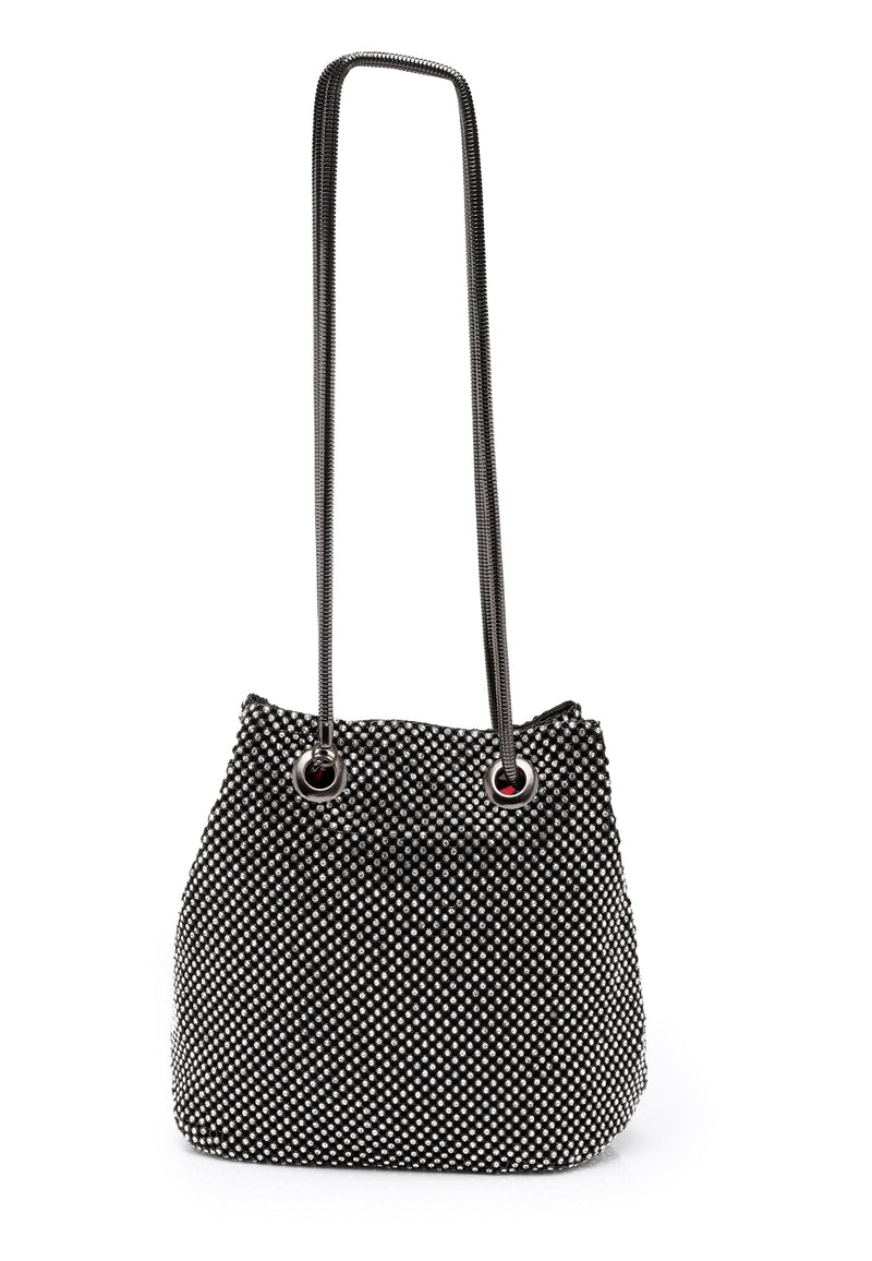 Black Shimmery Shoulder Clutch
