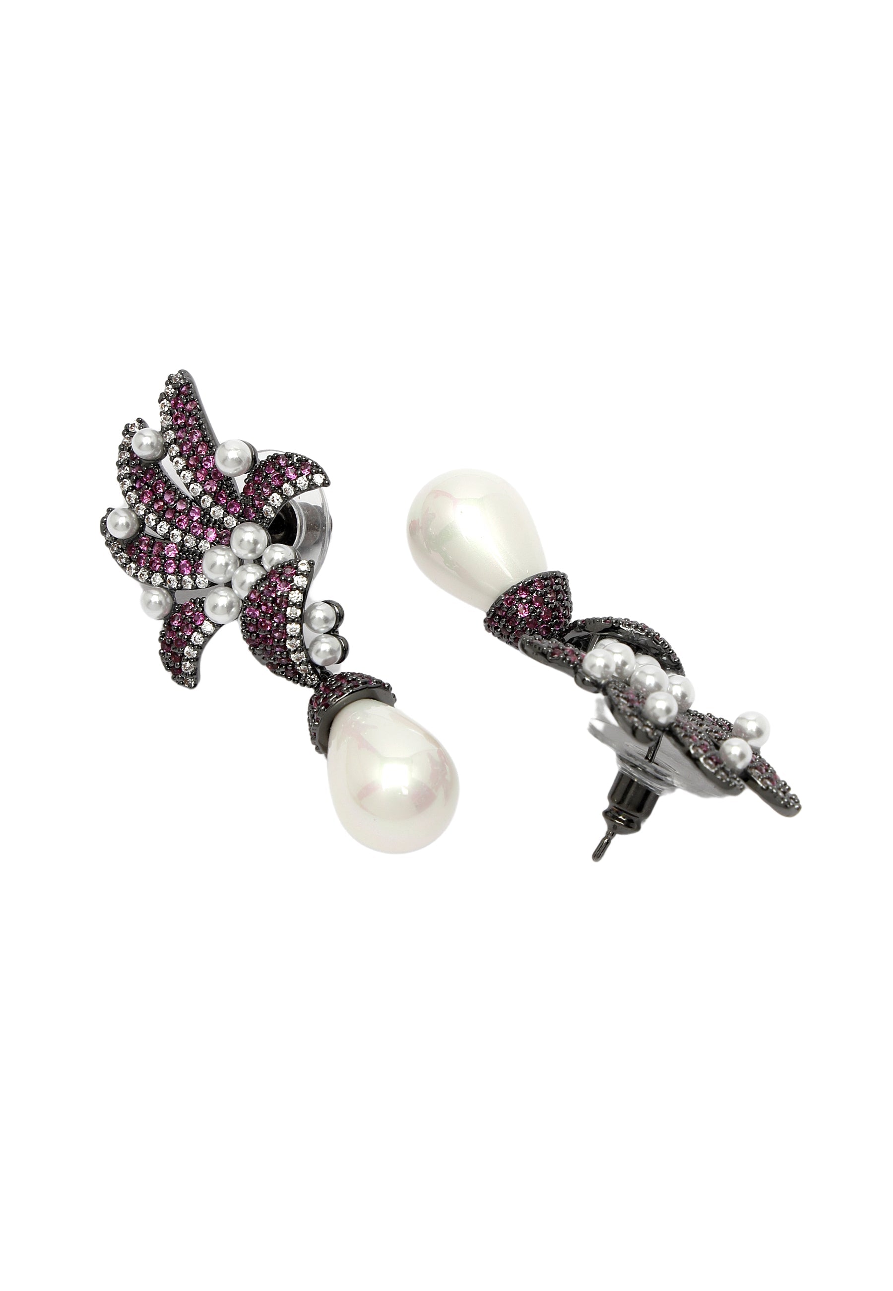 Purple Zirconia Drop Earrings