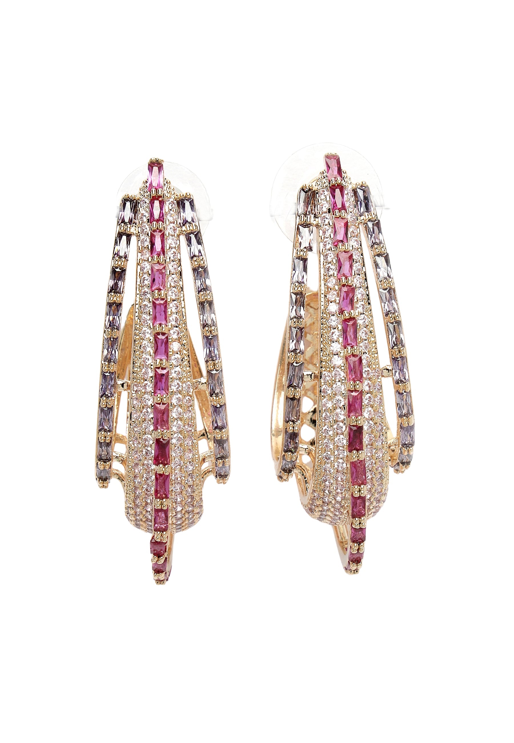 Zirconia Cashew Shaped Hoops