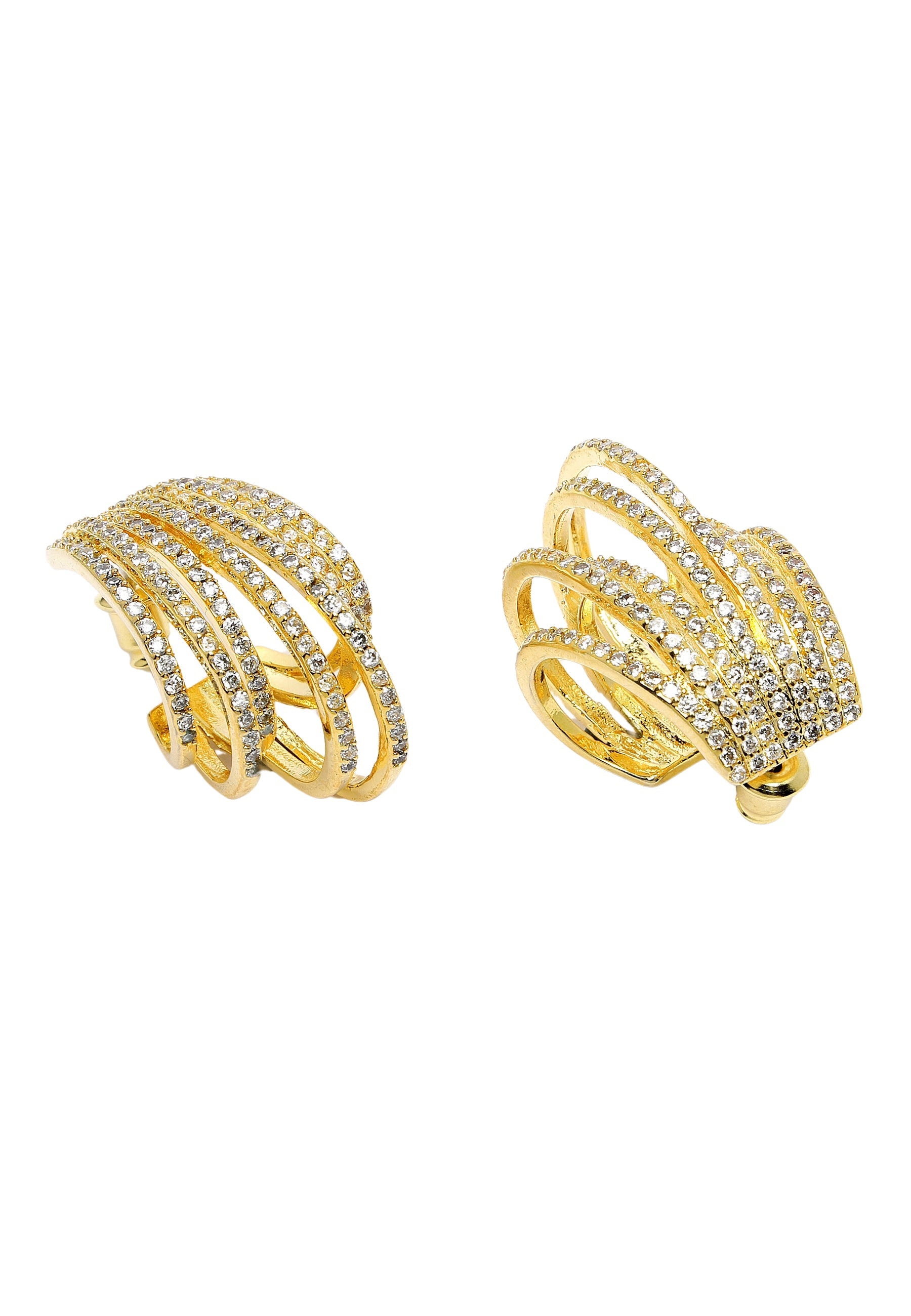 Cubic Zirconia Fringe Stud Earrings