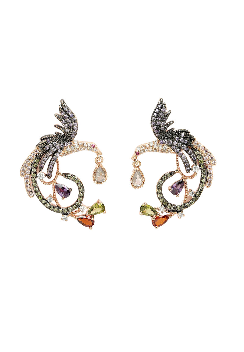 Cubic Zirconia Modern Eagle Earrings