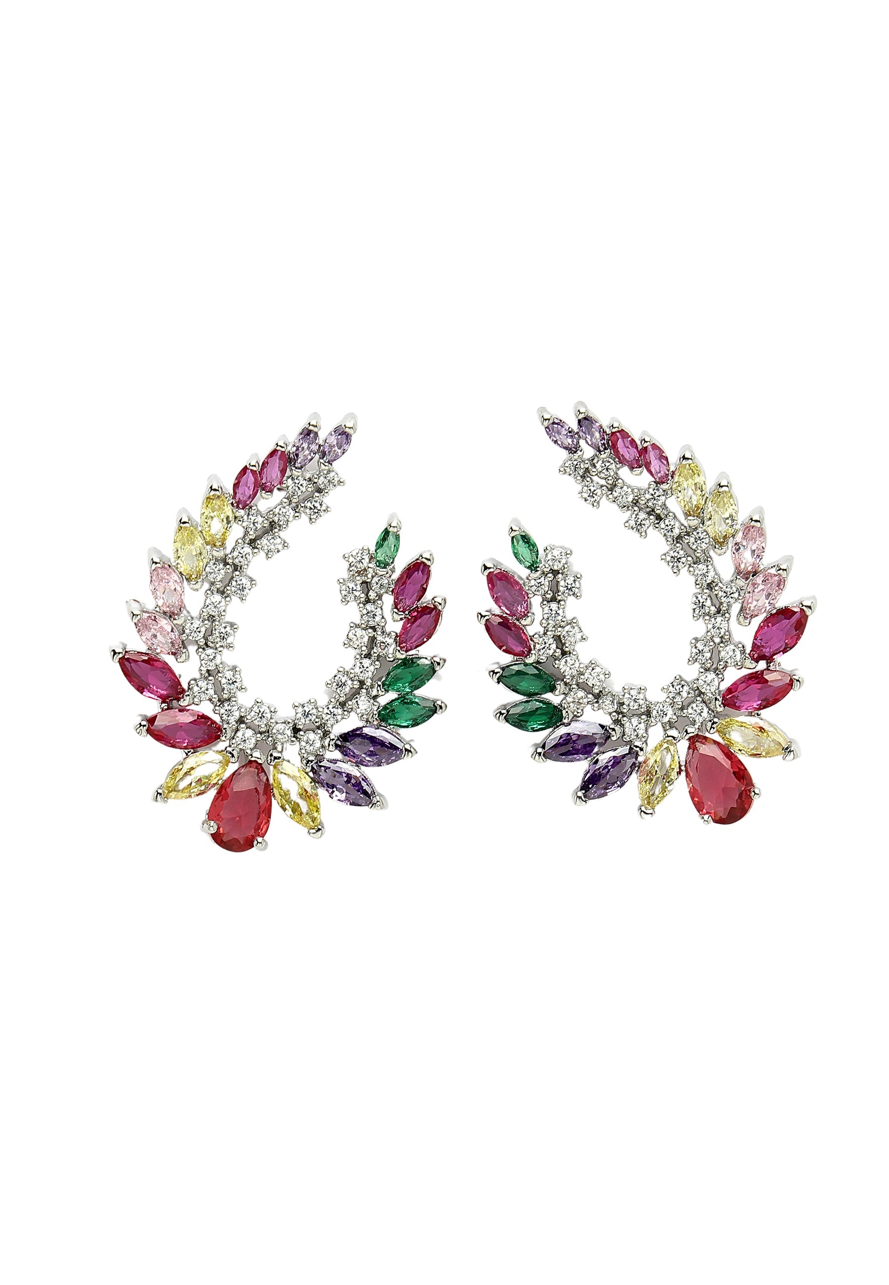 Crystals Studded Arc Earrings