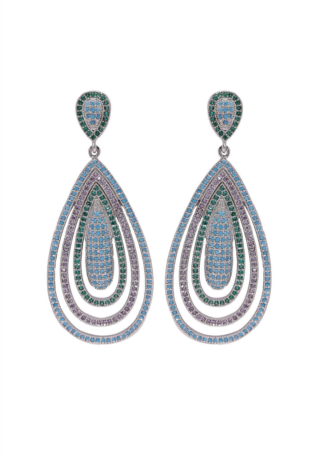 Diva Sterling Layered Tear Drop Earrings