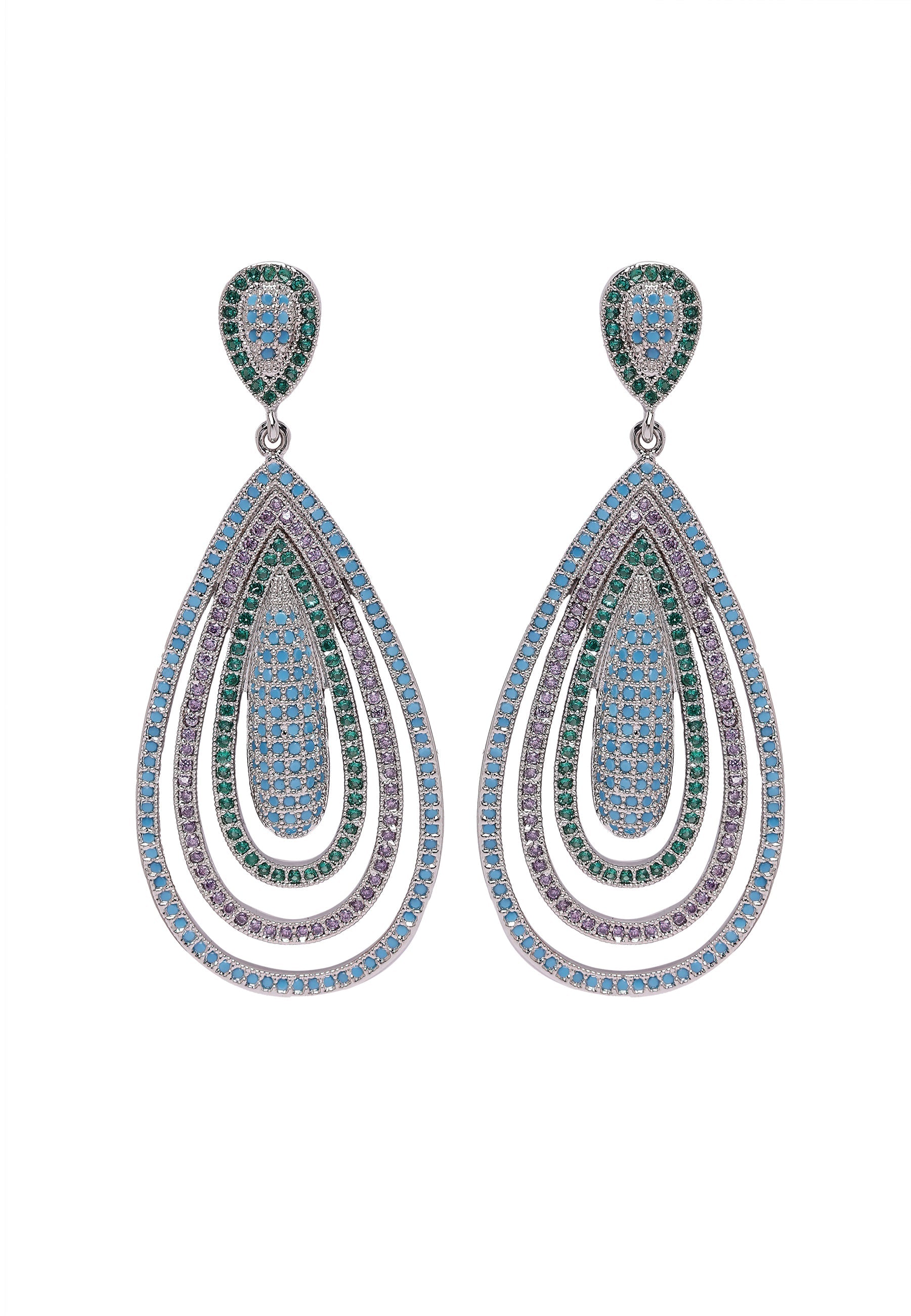 Diva Sterling Layered Tear Drop Earrings