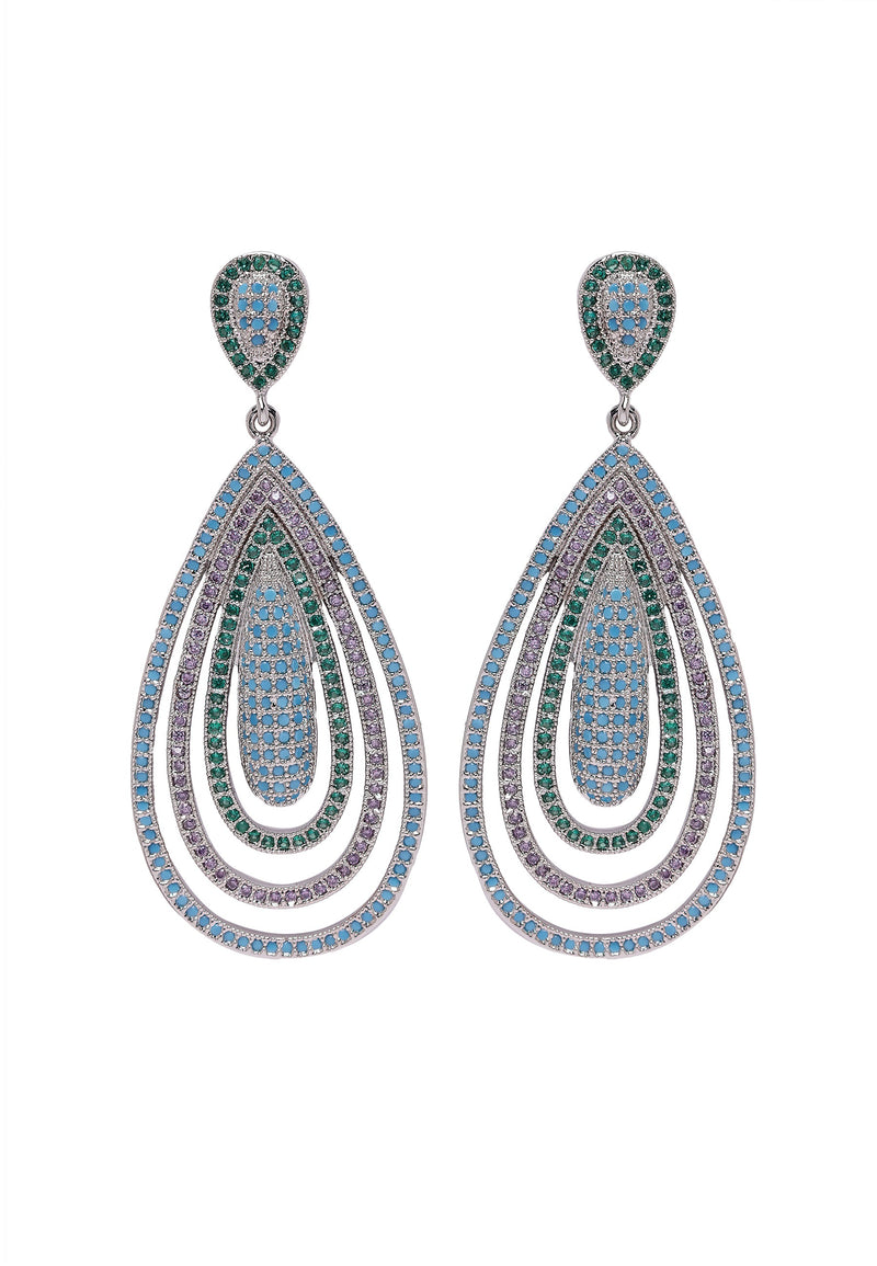 Diva Sterling Layered Tear Drop Earrings
