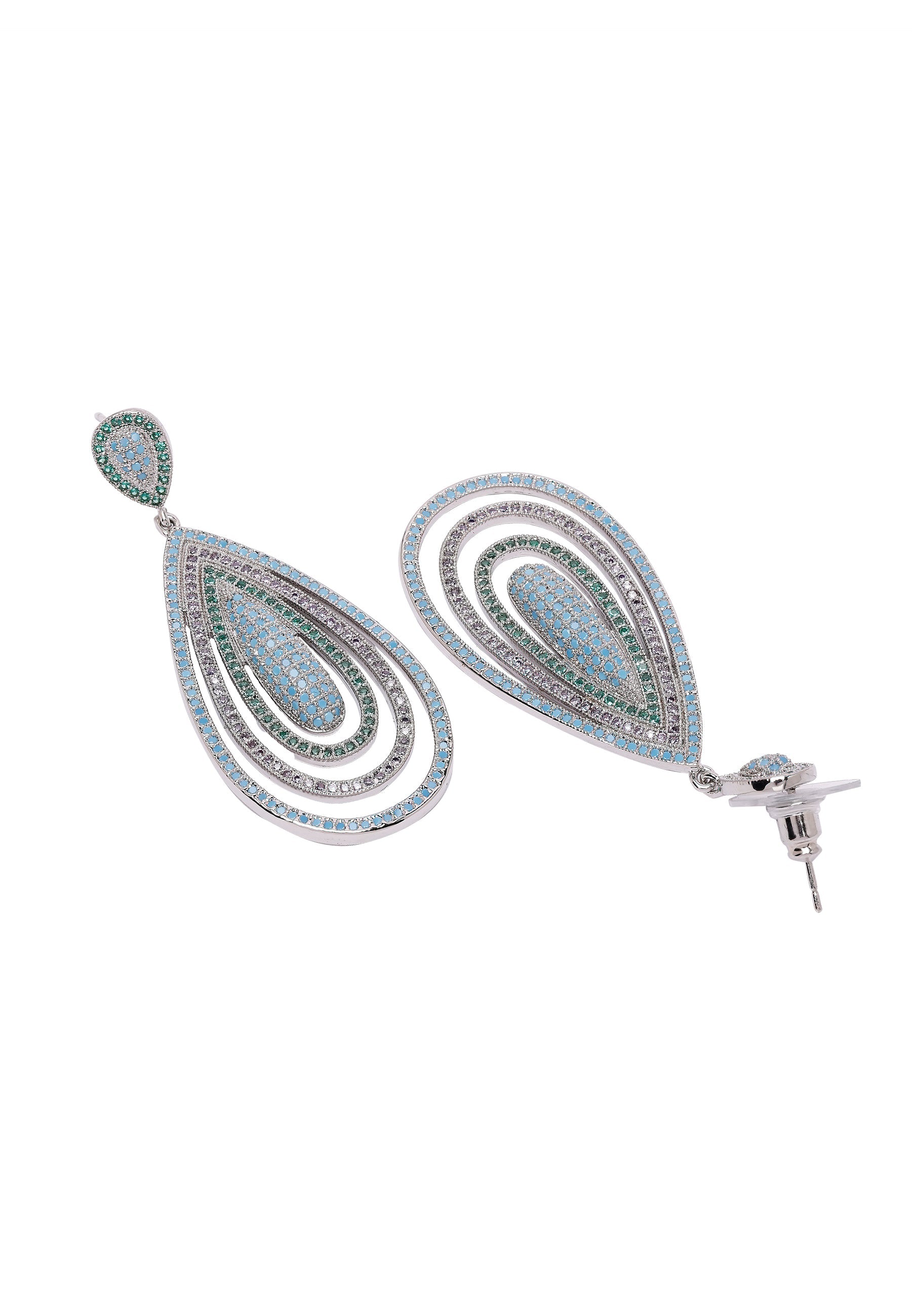 Diva Sterling Layered Tear Drop Earrings
