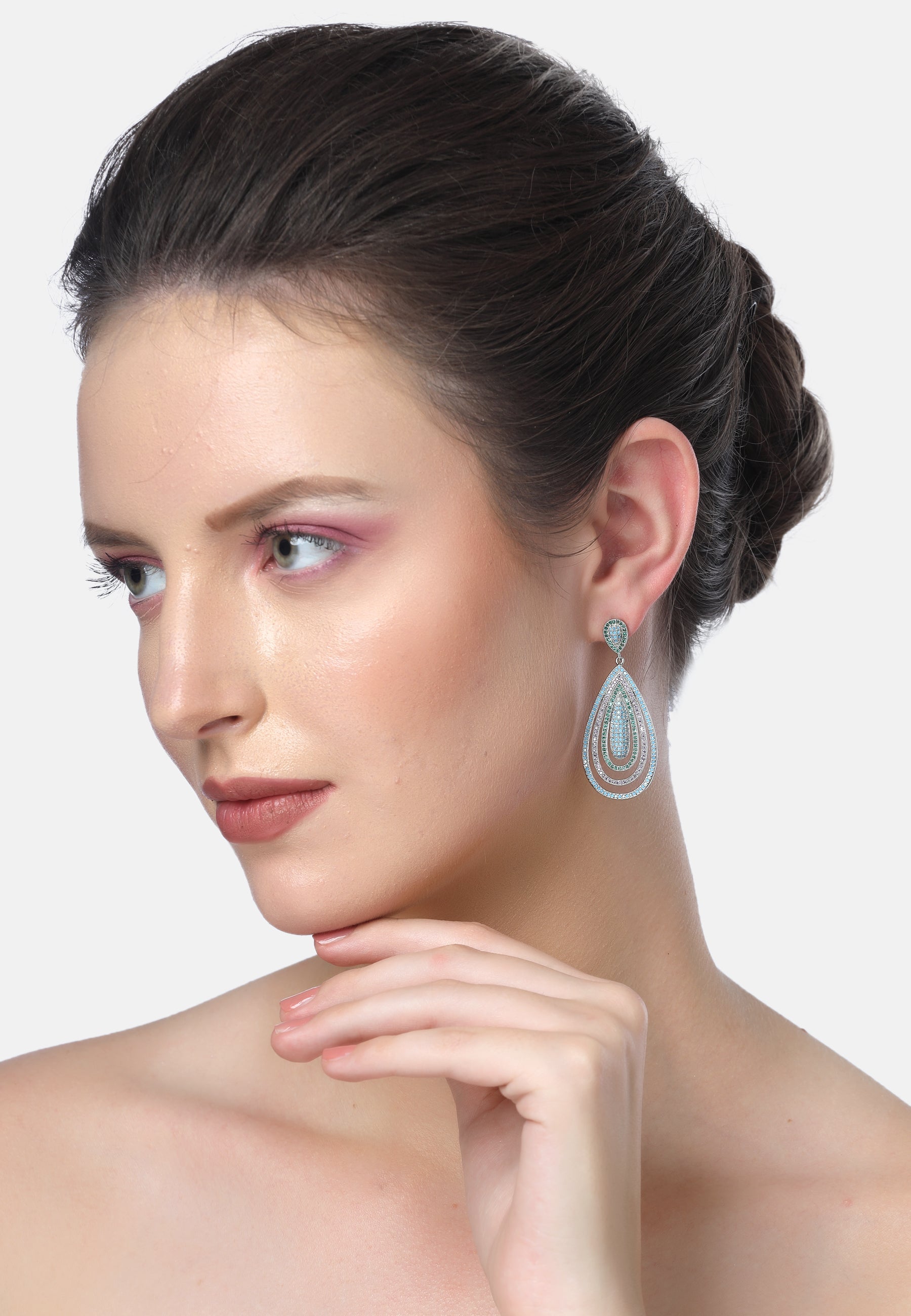 Diva Sterling Layered Tear Drop Earrings