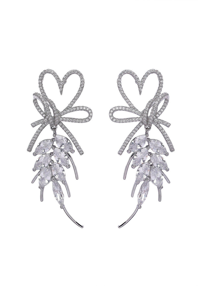 Diva Heart Shaped Leaf Earrings