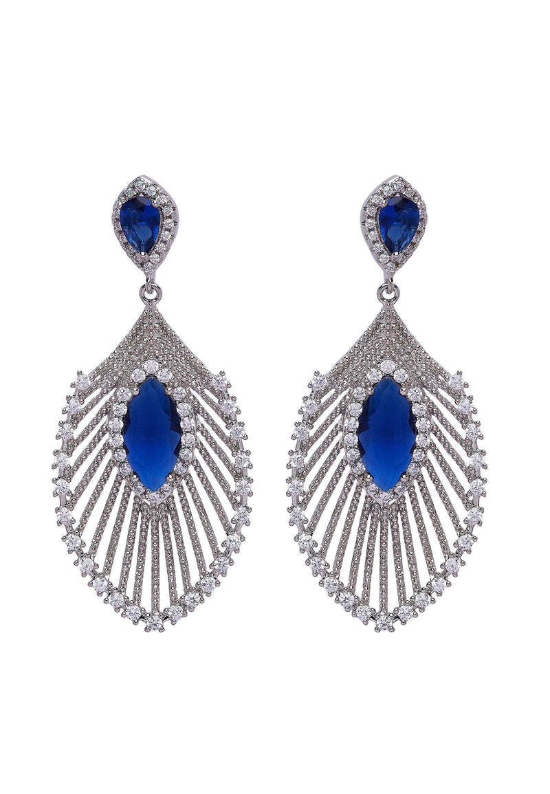 Diva Peacock Feather Drop Earring