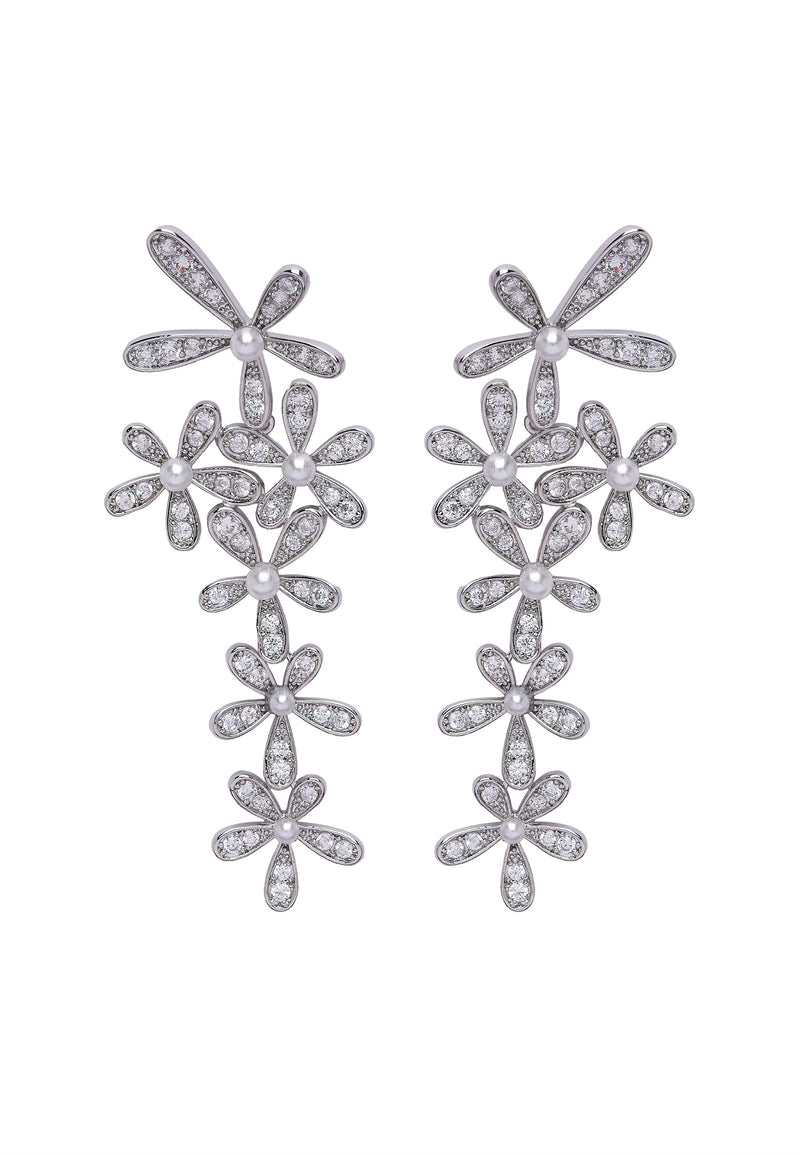 Diva Gleaming Floral Dangle Earrings