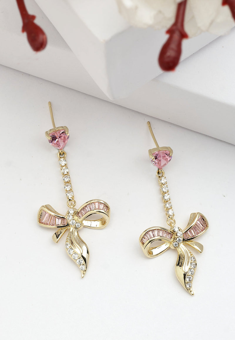 Diva Elegant Bow Drop Earrings