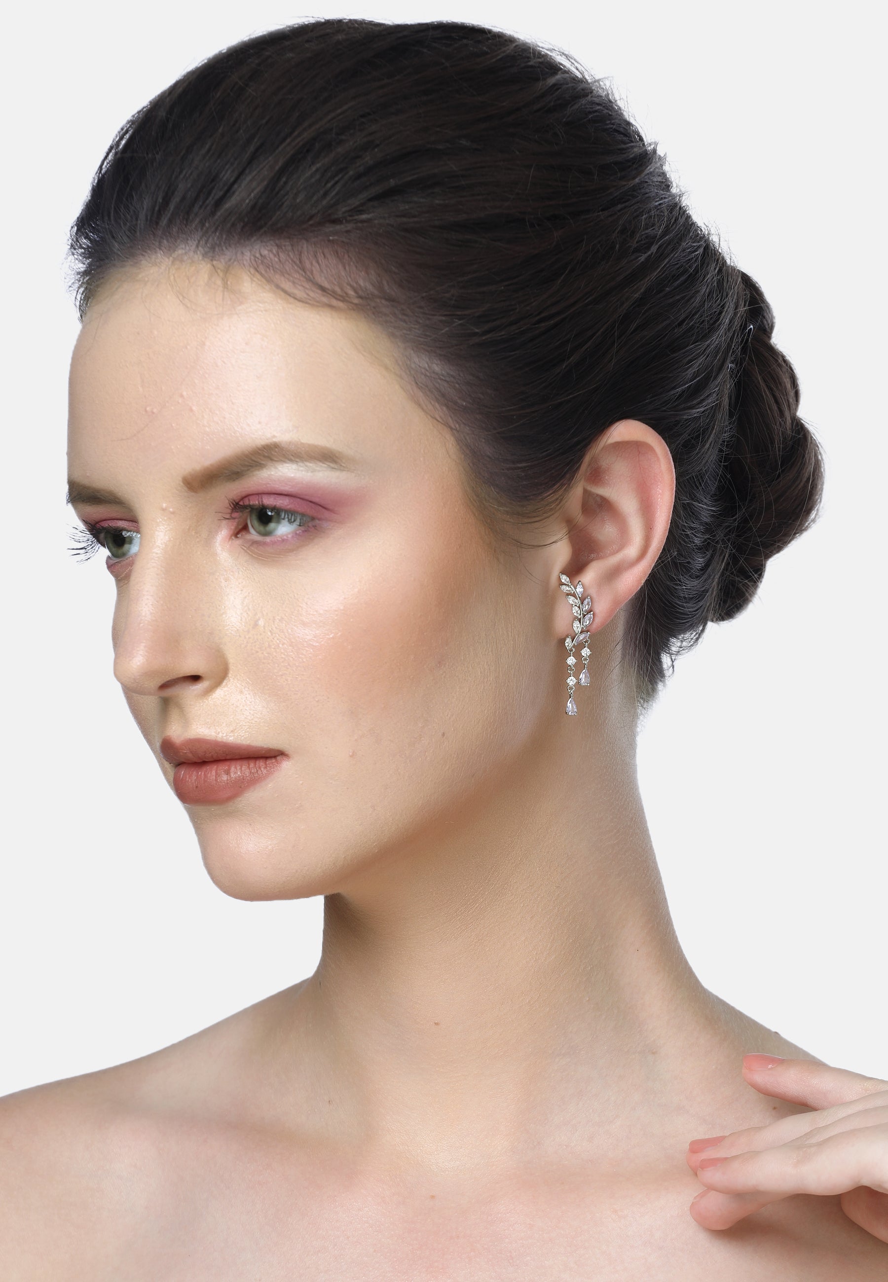Diva Tilted Leaf Earrings