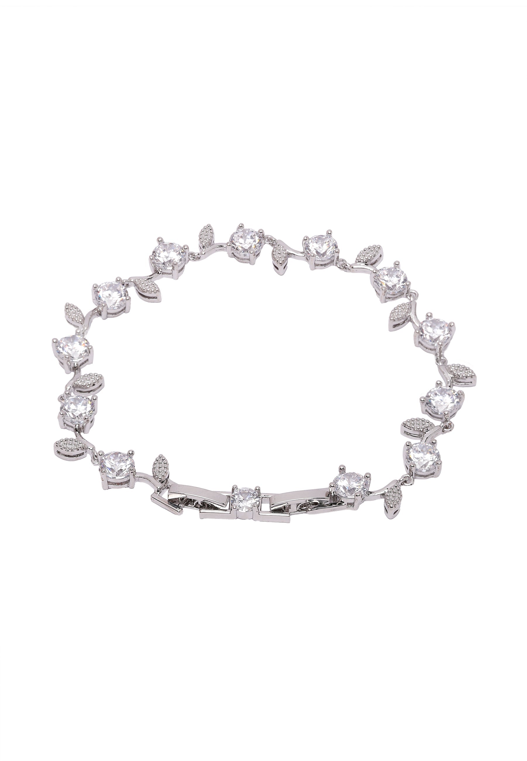 Diva Sleek Bezel Leaf Bracelet