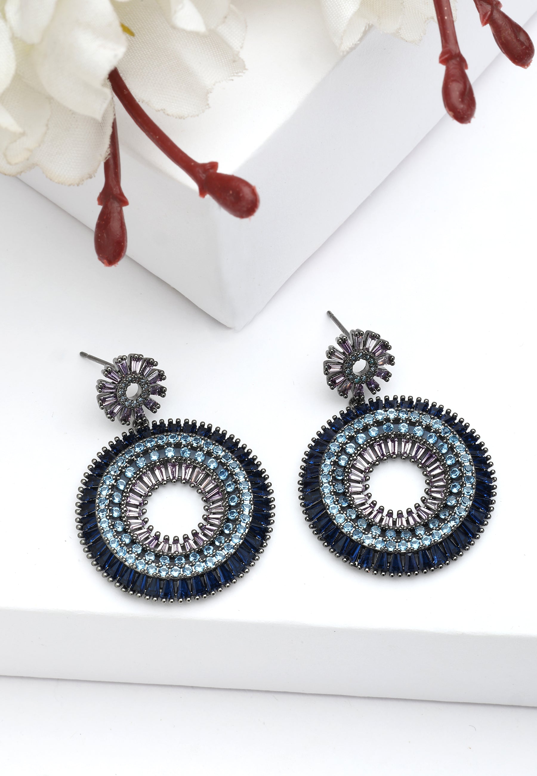 Diva Floral Round Dangle Earrings