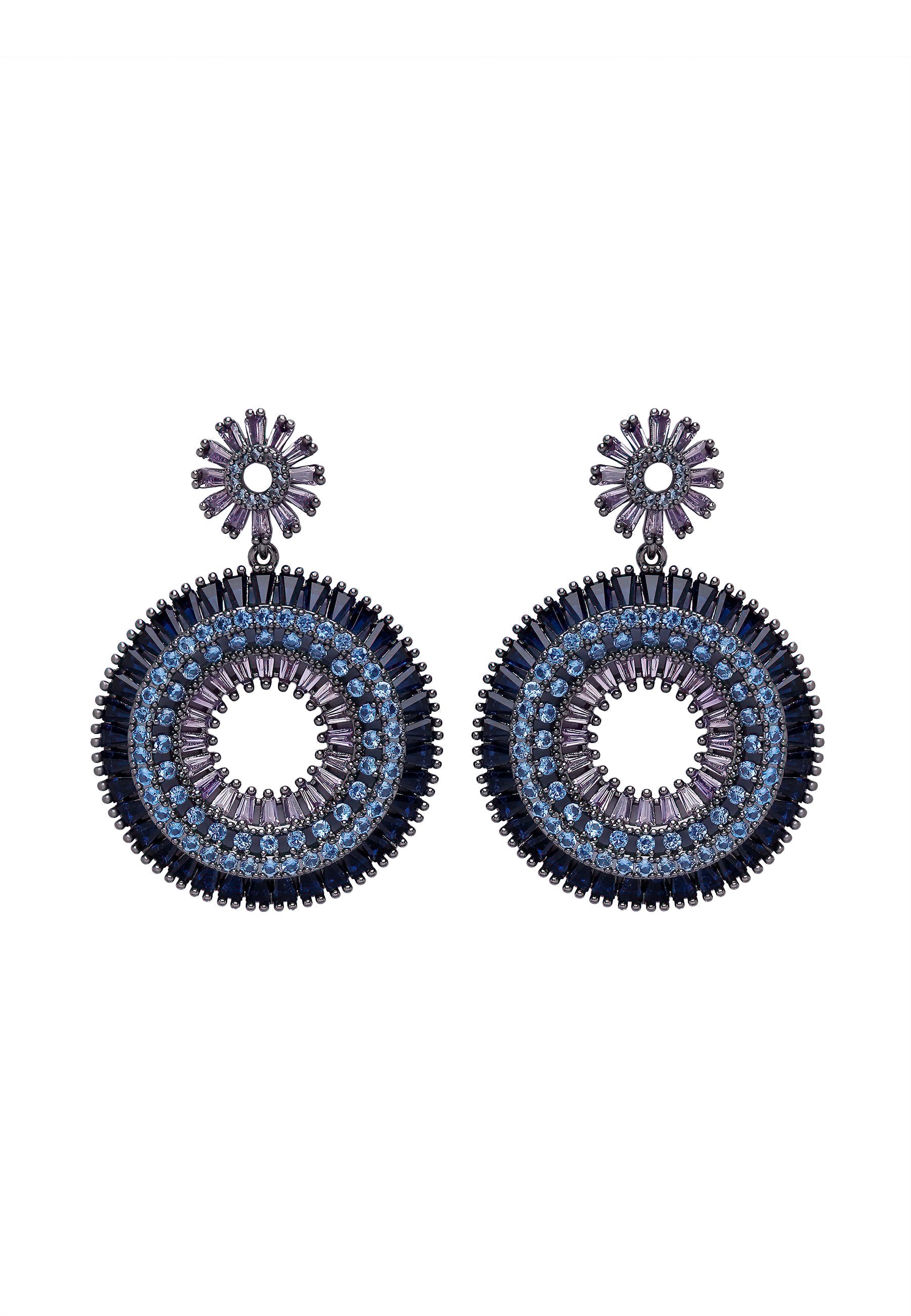 Diva Floral Round Dangle Earrings