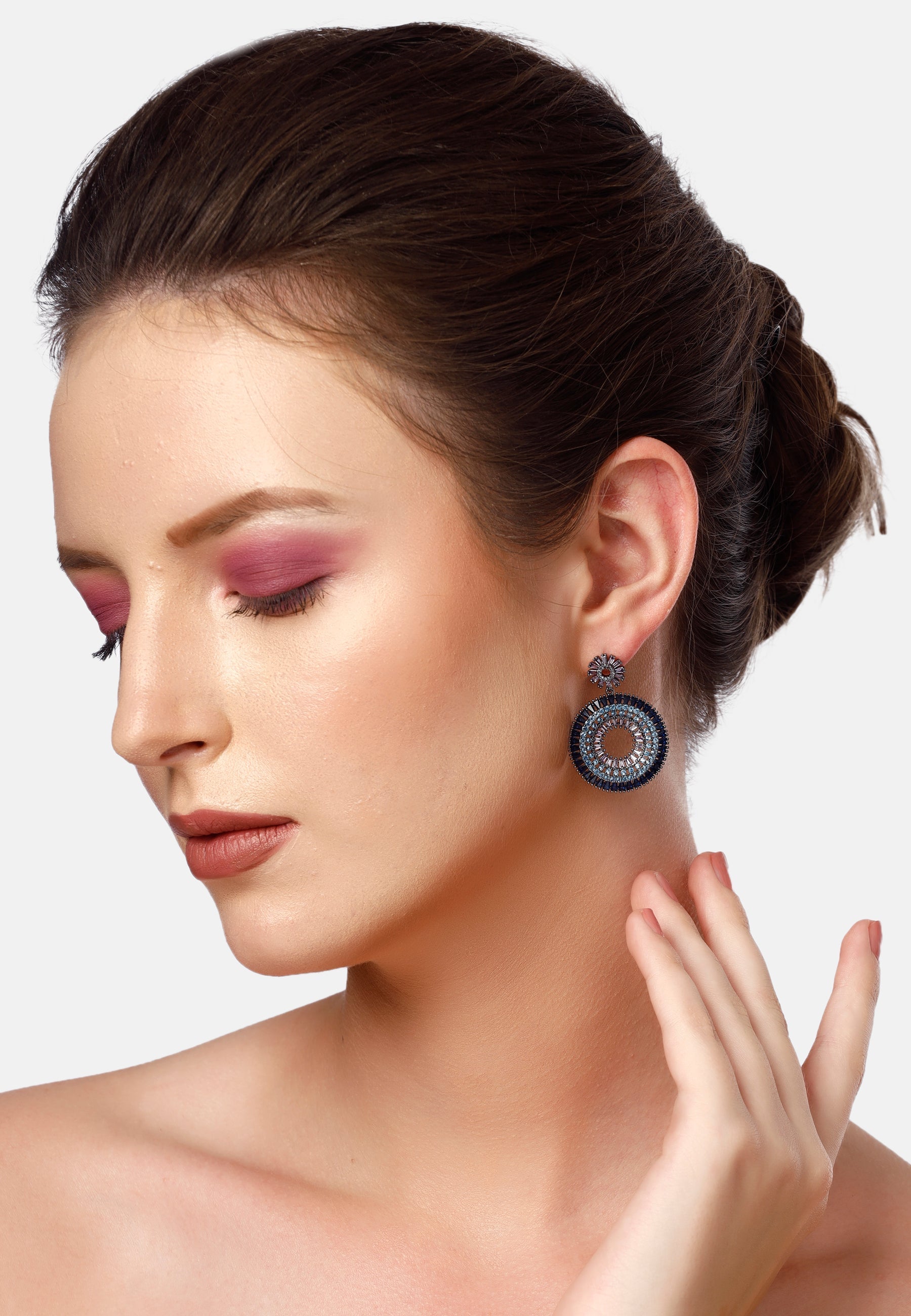 Diva Floral Round Dangle Earrings