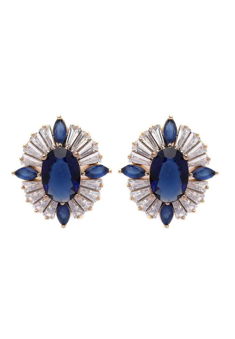 Timeless Dark Blue Stud Earrings