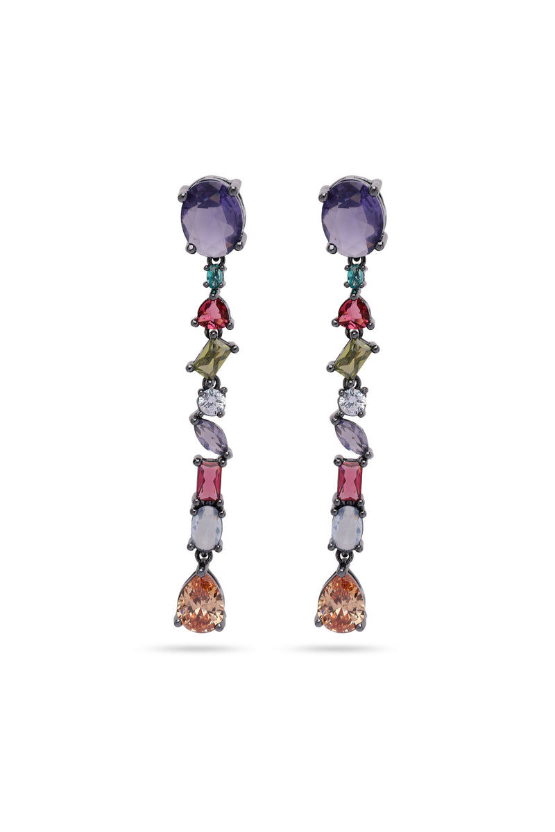 Multi-coloured Long Tassel Earrings