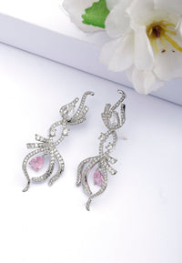 Infinity Pink Pear shaped Earrings