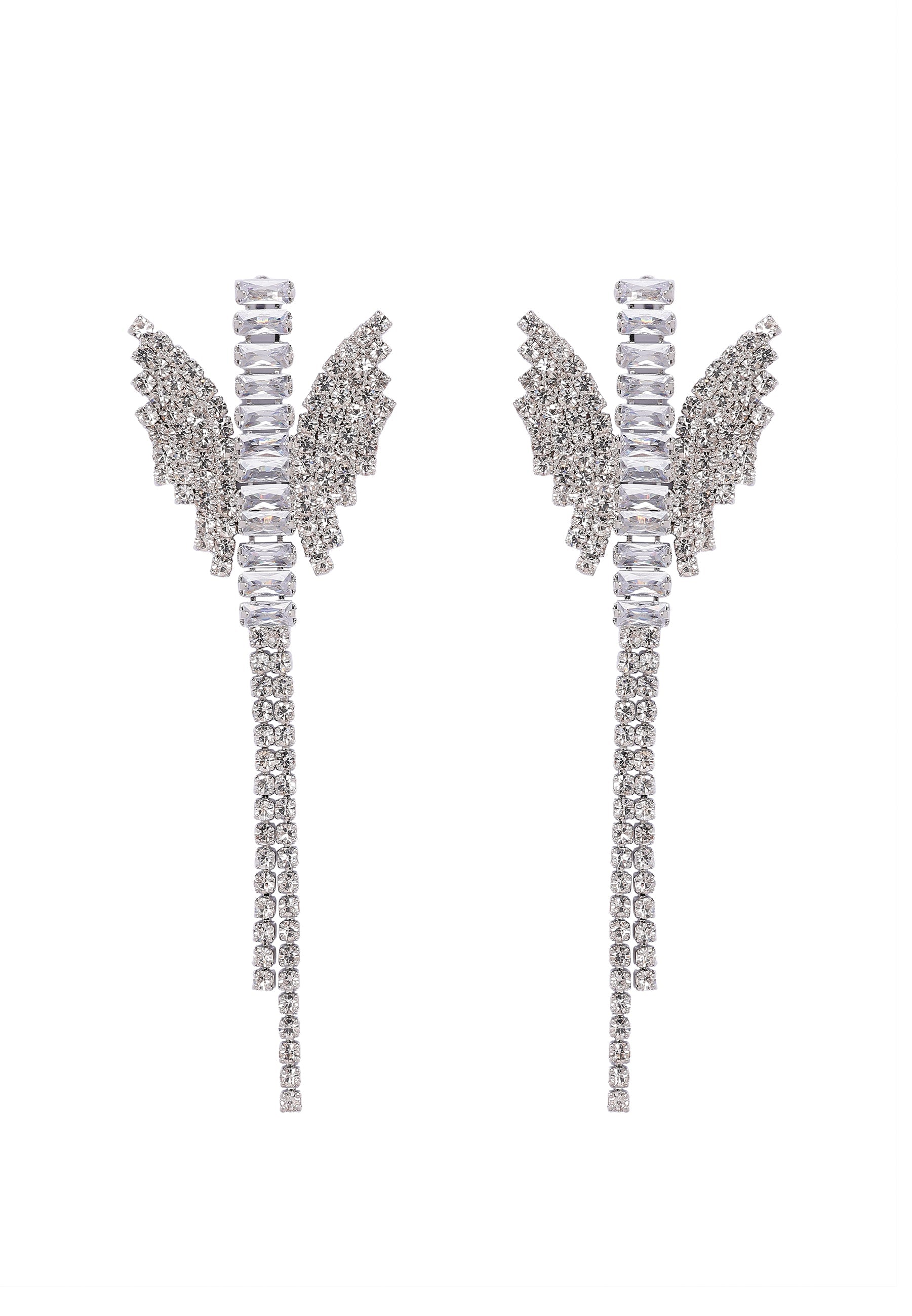 Sparkling Butterfly Dangle Earrings
