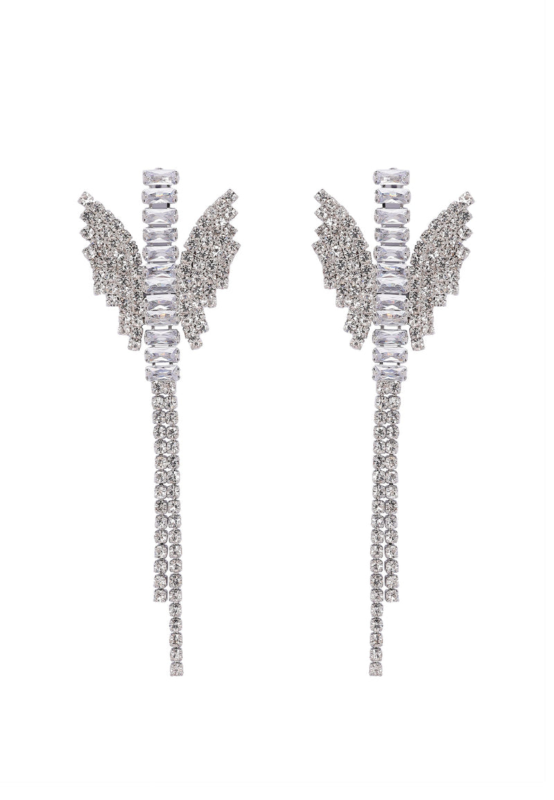 Sparkling Butterfly Dangle Earrings