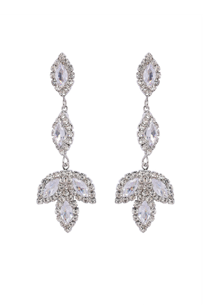 Sparkling Leafy Drop Earrings