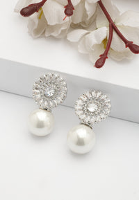 Duet of Pearl and Sparkle Drop Earrings