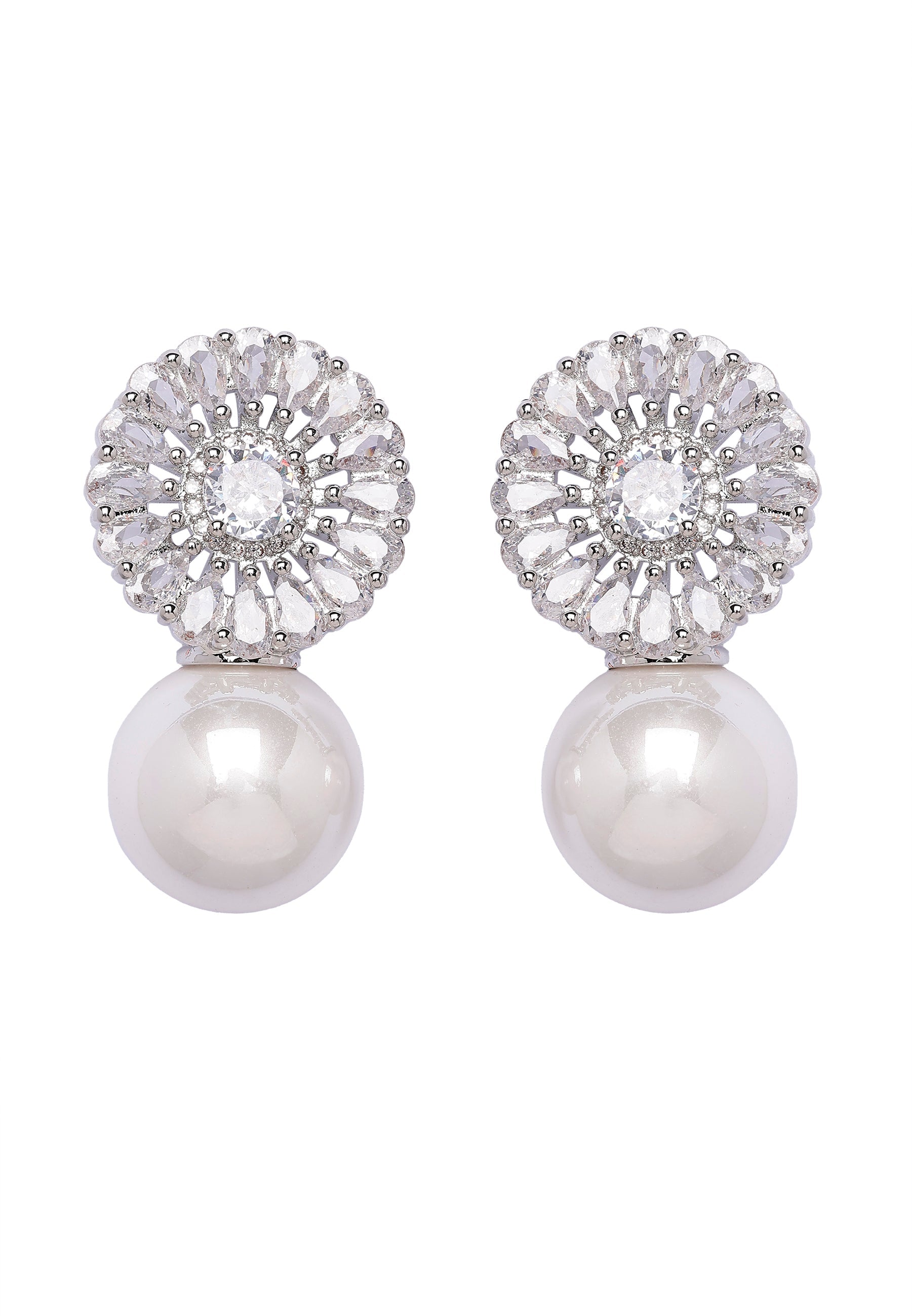 Duet of Pearl and Sparkle Drop Earrings