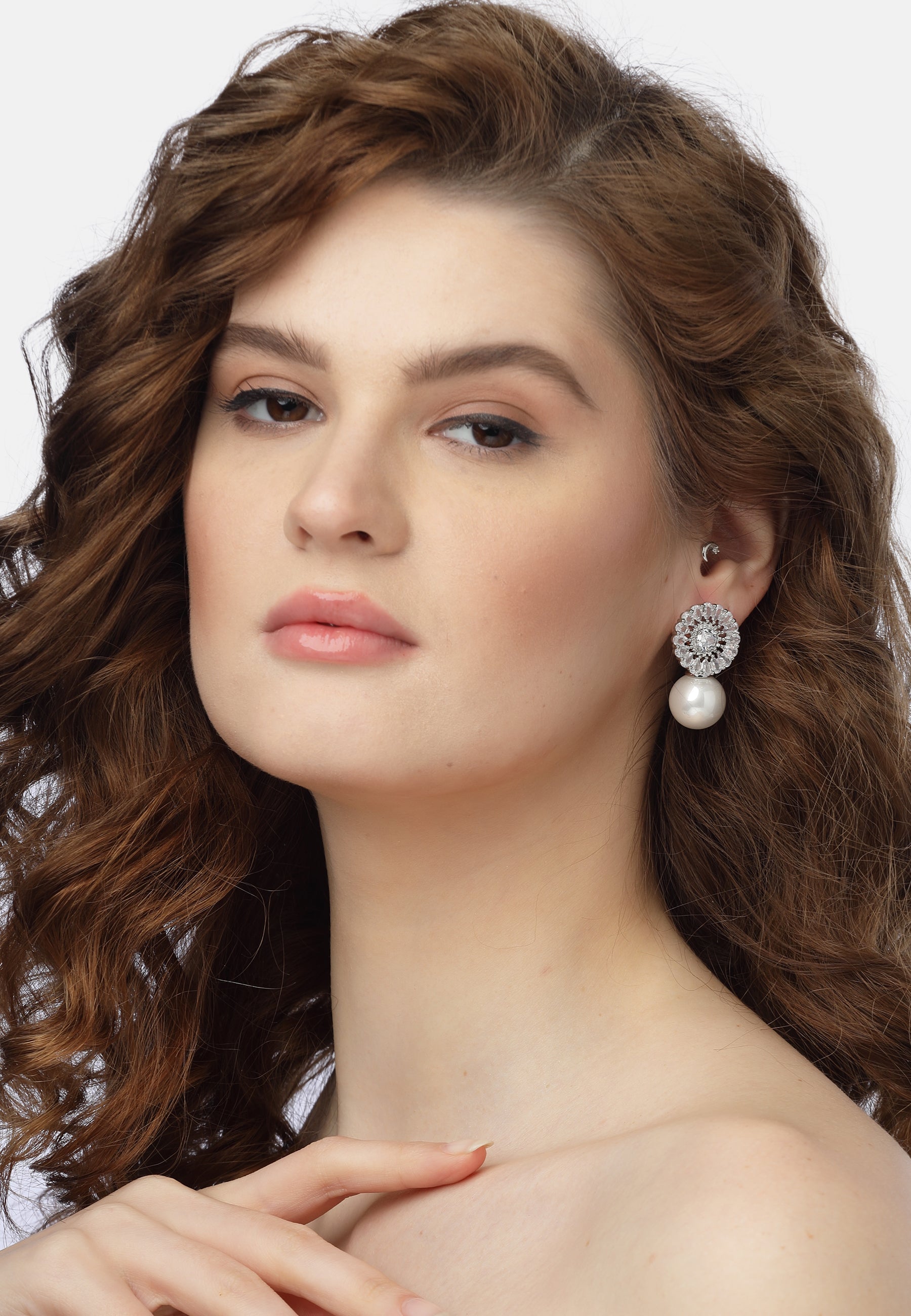 Duet of Pearl and Sparkle Drop Earrings