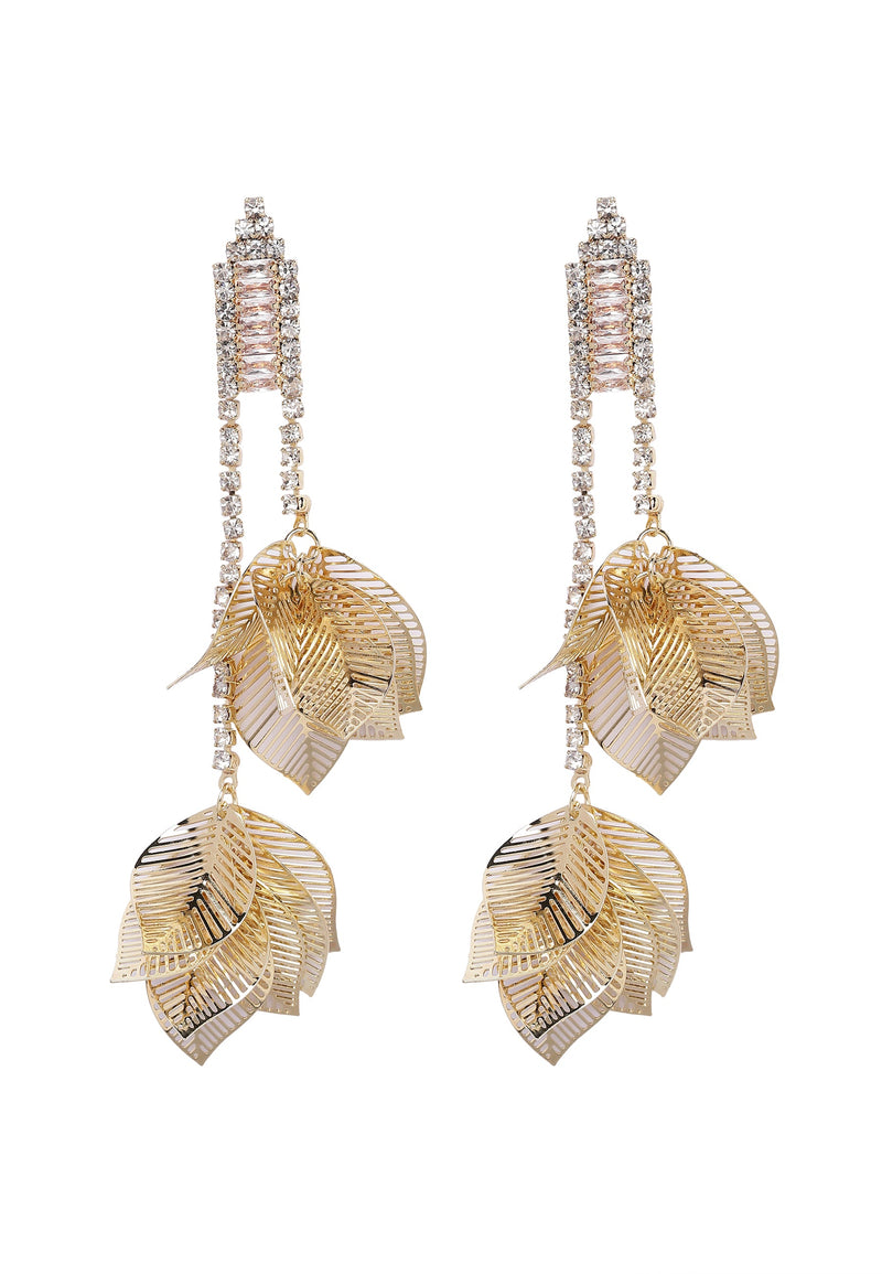 Golden Leafy Dangling Earrings