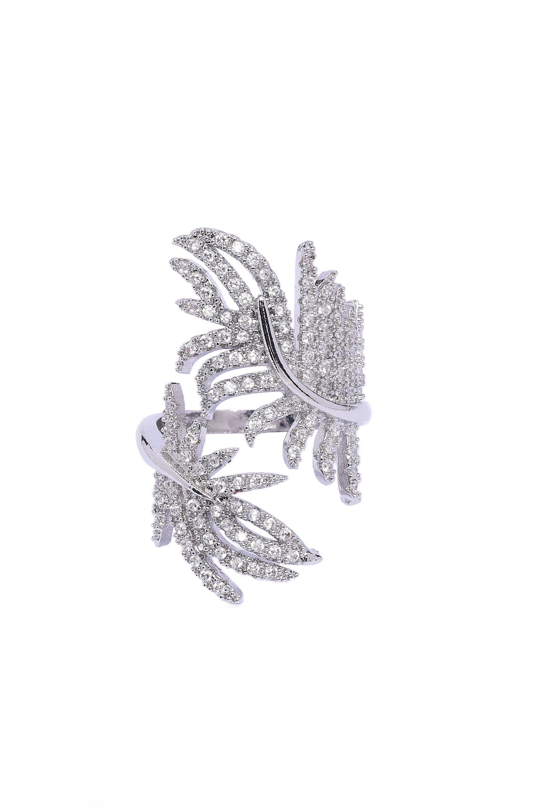 Silver Feathered Ring