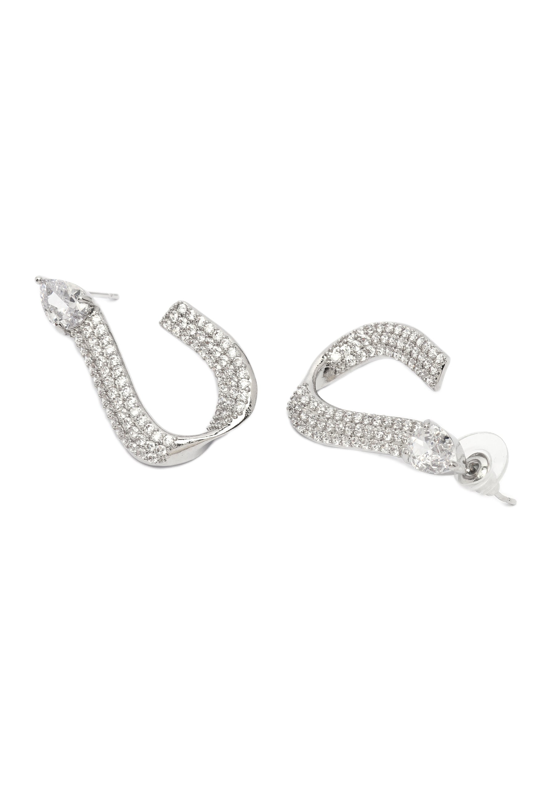 Shimmering Charm Horseshoe Earrings and Necklace Set