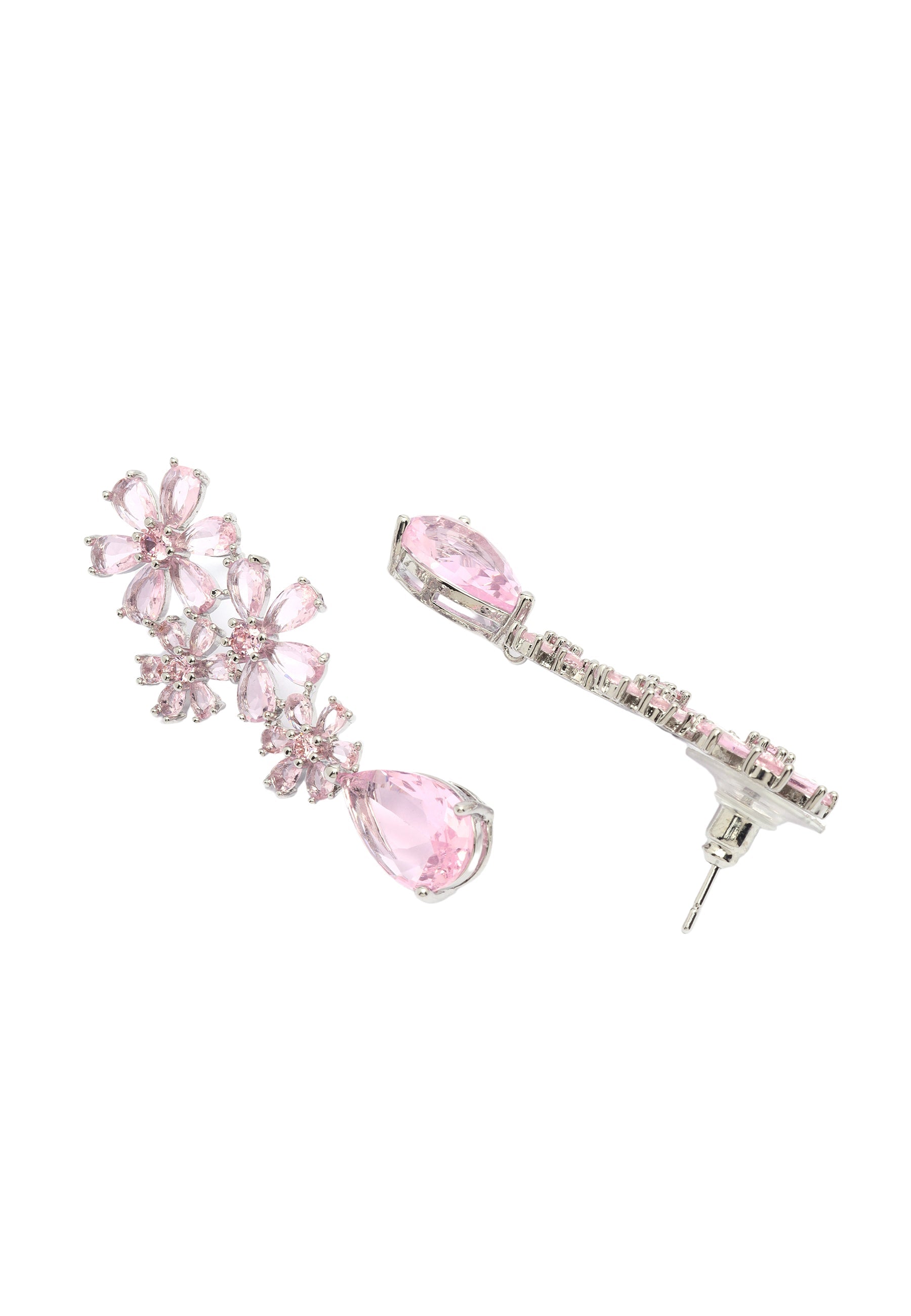 Blooming Floral Drop Earrings and Necklace Set