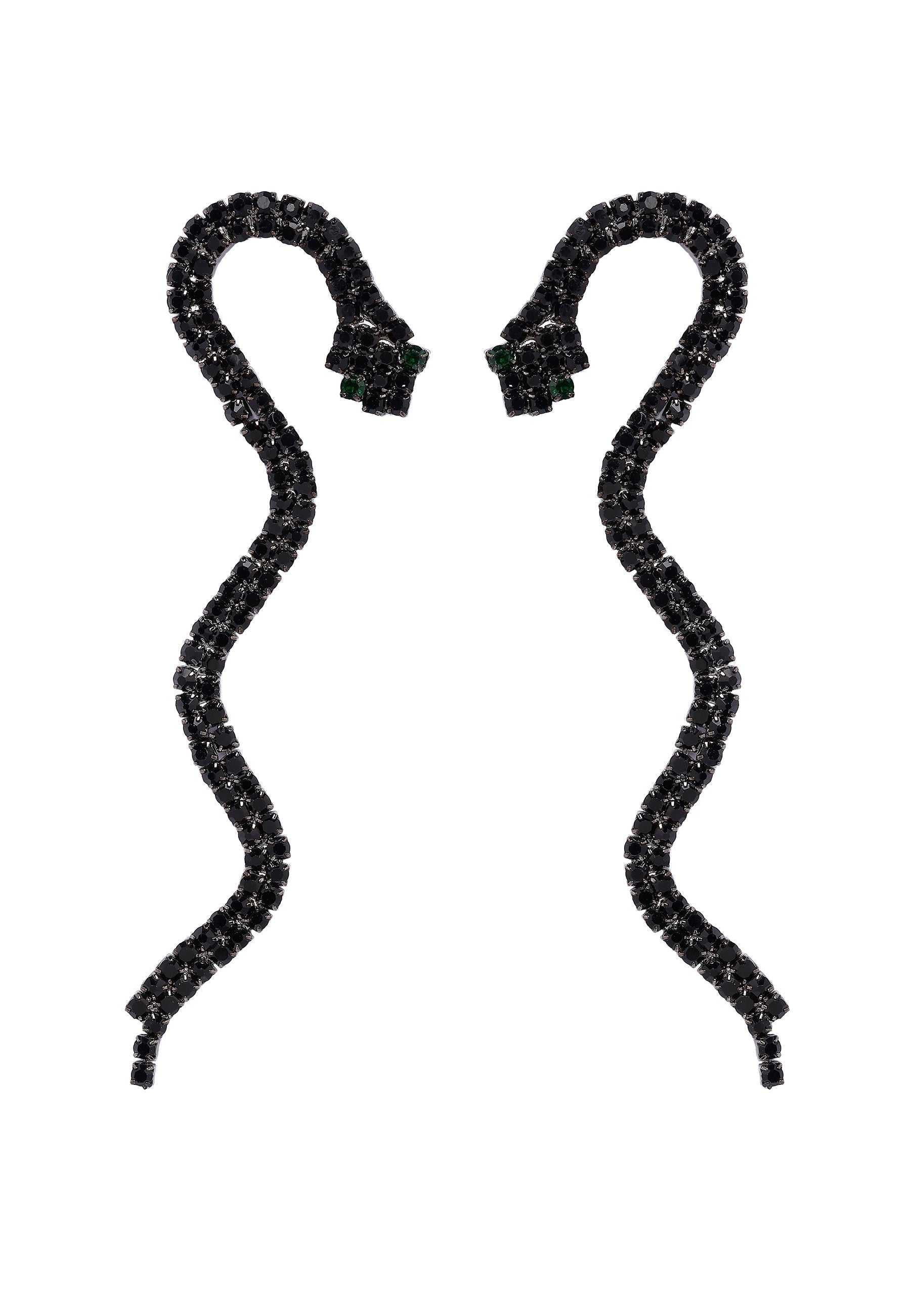 Black Showstopper Serpent Earrings